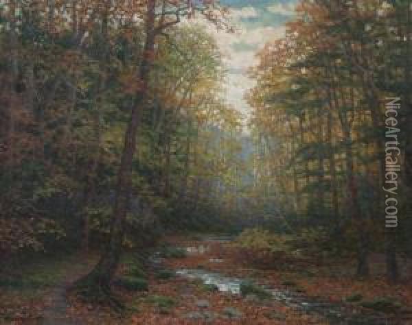 Stream Through The Woods Oil Painting - Robert Ward Van Boskerck