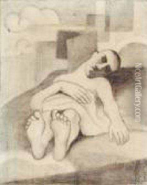 Homme Dormant, Etude Pour Paludes, Circa 1920 Oil Painting - Roger de La Fresnaye