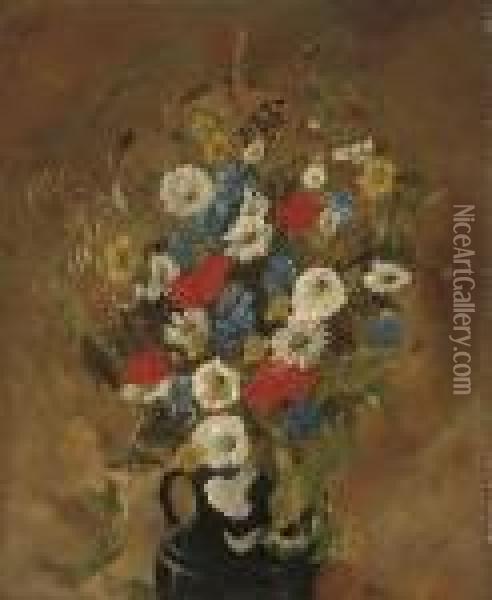Poppies, Cornflowers, Daisies, Buttercups Oil Painting - Anthonie, Anthonore Christensen
