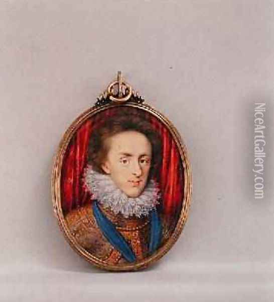 Portrait of Henry Prince of Wales 1594-1612 1610 Oil Painting - Isaac Oliver