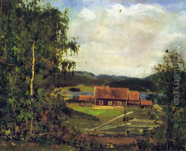 Landscape. Maridalen by Oslo Oil Painting - Edvard Munch