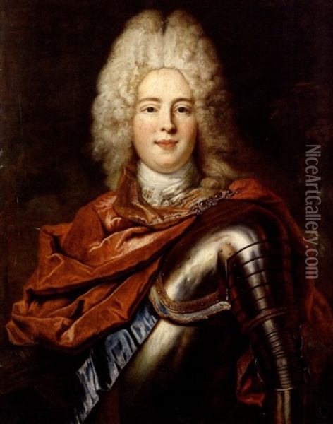Portrait Du Prince Frederic Auguste Ii, Grand Electeur De Saxe, Fils D'auguste Le Fort Oil Painting - Nicolas de Largilliere