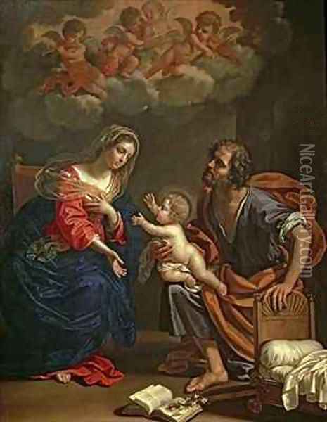 The Holy Family Oil Painting - Benedetto Gennari