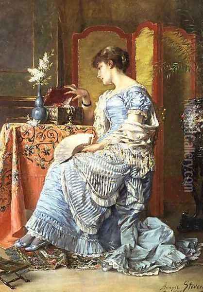 Indecision, 1884 Oil Painting - Agapit Stevens