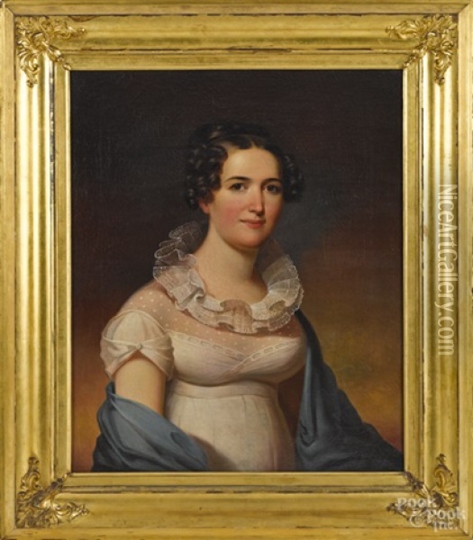 Portrait Of A Woman Oil Painting - Jacob Eichholtz