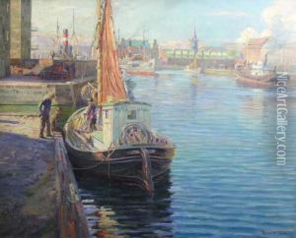 Le Port De Copenhague Oil Painting - Robert Panitzsch