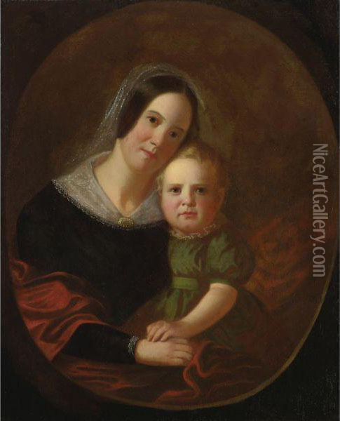 Mrs. George Caleb Bingham And Son, Newton Oil Painting - George Caleb Bingham