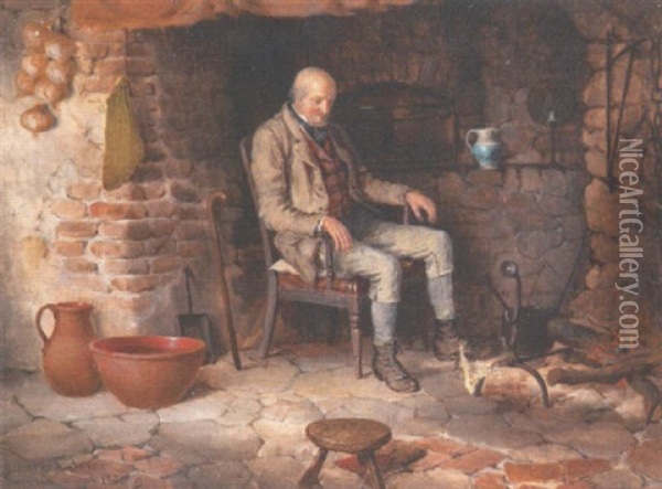At The Hearth Oil Painting - Henry Edward Spernon Tozer