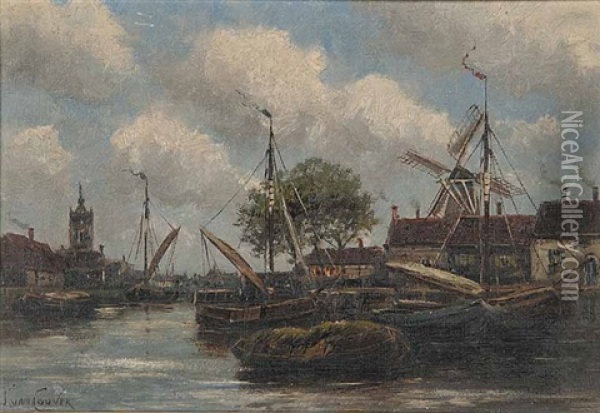 N1 Alkmaar, Holland Oil Painting - Hermanus Koekkoek the Younger