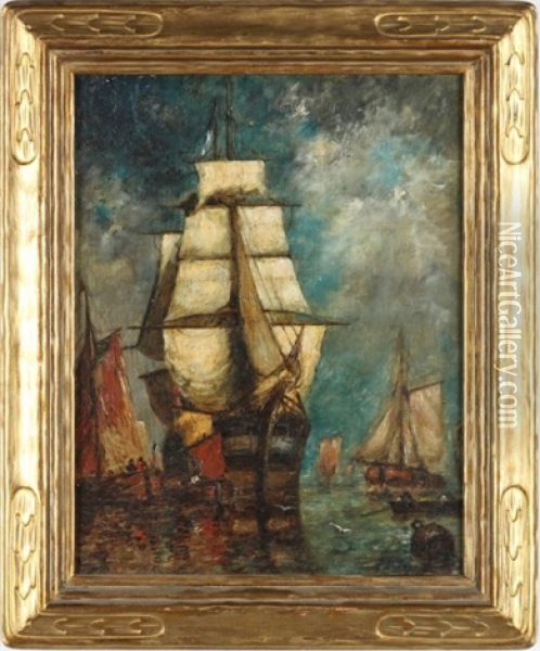 Ships Oil Painting - Paul Jean Clays