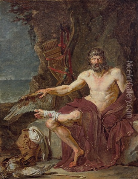 Philoctete A Lemnos Oil Painting - Jean Germain Drouais