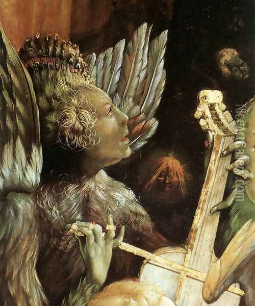 Concert of Angels (detail 2) c. 1515 Oil Painting - Matthias Grunewald (Mathis Gothardt)