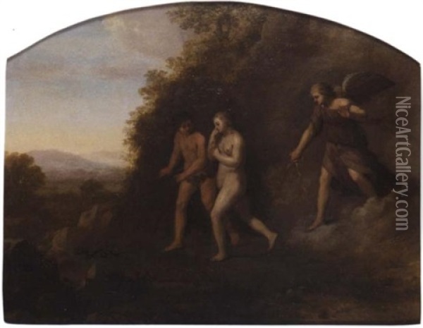 The Expulsion Of Adam And Eve Oil Painting - Johan van Haensbergen