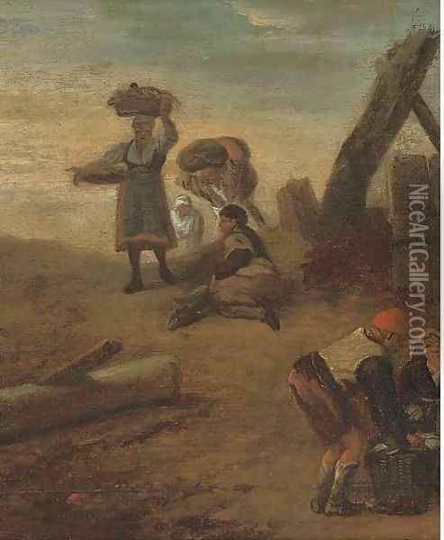 Fishermen on the beach Oil Painting - Philips Wouwerman