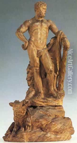 Hercules and the Erymanthian Boar Oil Painting - Laurent Delvaux