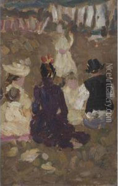Seated Family In A Park Oil Painting - James Wilson Morrice