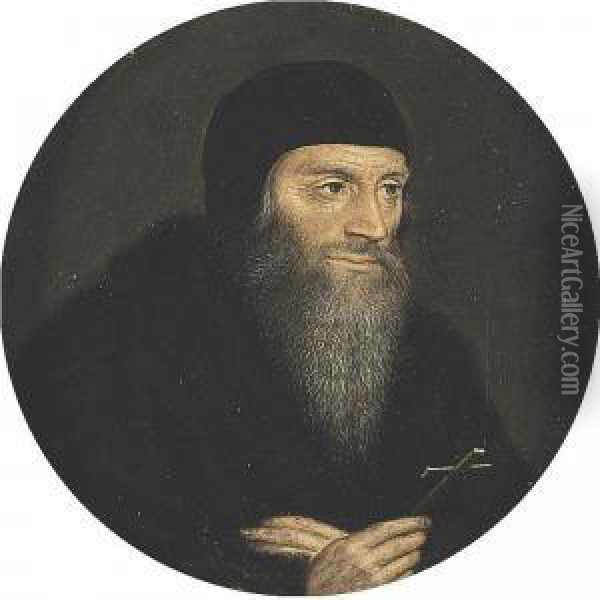 Portrait Of A Monk Oil Painting - Hans Holbein the Younger