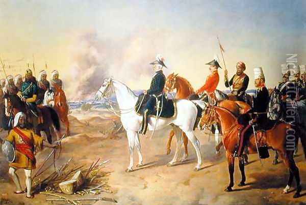 General Gough, Commander-in-chief of the Army of The Sutlej Oil Painting - John Wheeler of Bath