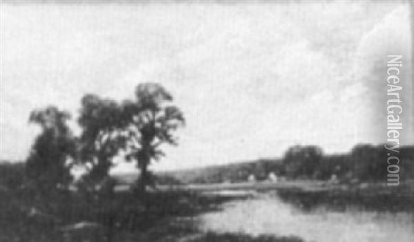 Farm Across The River Oil Painting - Edward Loyal Field