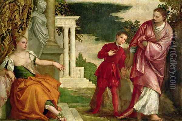 A Young Man Between Virtue and Vice Oil Painting - Paolo Veronese (Caliari)