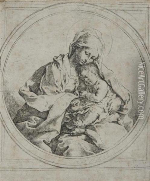 Vierge Et Enfant Dans Un Cercle Oil Painting - Guido Reni