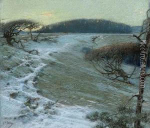 The Depths Of Winter Oil Painting - James de Vine Aylward