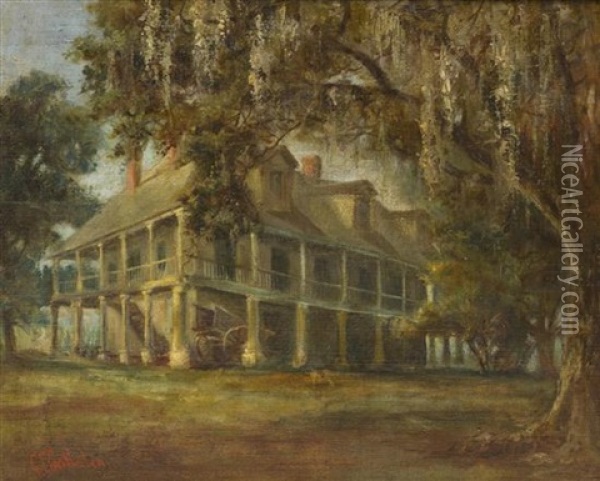 Plantation Manor Oil Painting - George Frederick Castleden