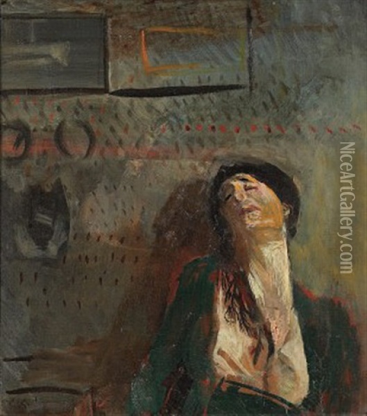 Untitled (preliminary Study For Oyenvidner) Oil Painting - Christian Krohg