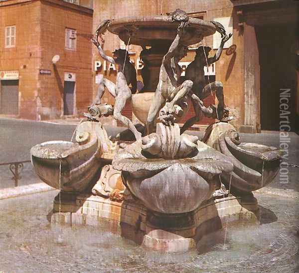 Fontana delle Tartarughe Oil Painting - Giacomo della Porta