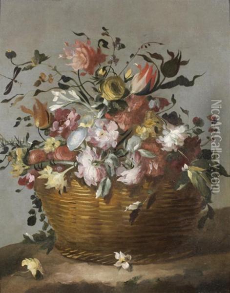 Panier Au Bouquet De Fleurs Oil Painting - Francesco Guardi