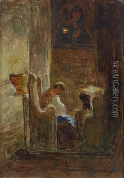 Im Gebet Oil Painting - Heinrich Vosberg