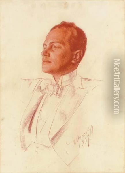 Portrait Of Prokofiev Oil Painting - Alexander Evgenievich Yakovlev
