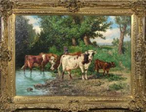 Munchener Tiermaler Hier Oil Painting - Anton Braith