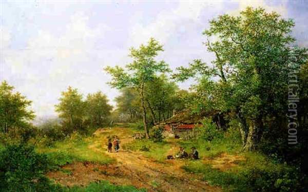 Scene Near Haarlem Oil Painting - Hendrik Pieter Koekkoek