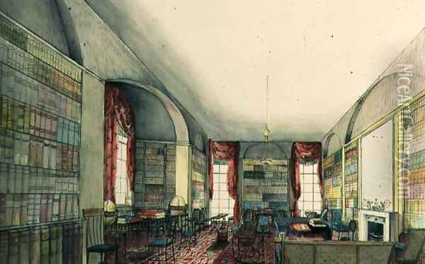 The Library at Aynhoe Oil Painting - Lili Cartwright