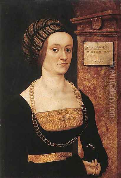 Barbara and Hans Schellenberger 1505 1507 Oil Painting - Hans Burgkmair the elder