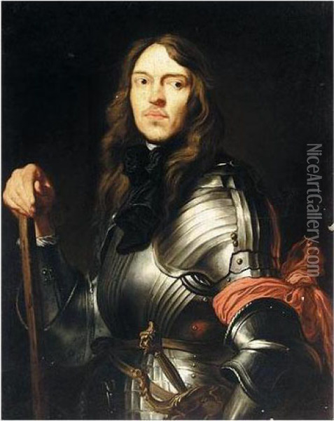 Portrait Of A Gentleman, Half Length, Wearing Armour Oil Painting - Sir Anthony Van Dyck