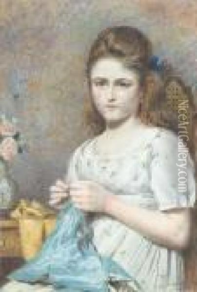 Portrait Of A Girl Oil Painting - George Goodwin Kilburne