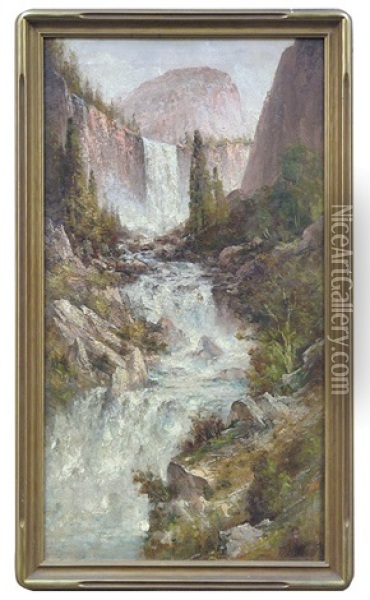 Yosemite, Vernal Falls Oil Painting - Thomas Hill