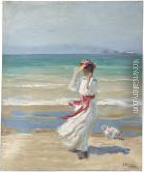 A Windy Day Oil Painting - John Lavery