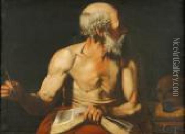San Gerolamo Oil Painting - Polidoro Da Caravaggio (Caldara)