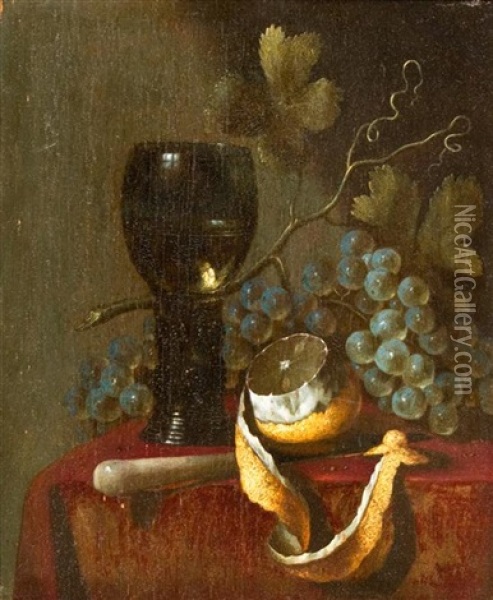 Still Life With Knife And Goblet Oil Painting - Abraham van Beyeren