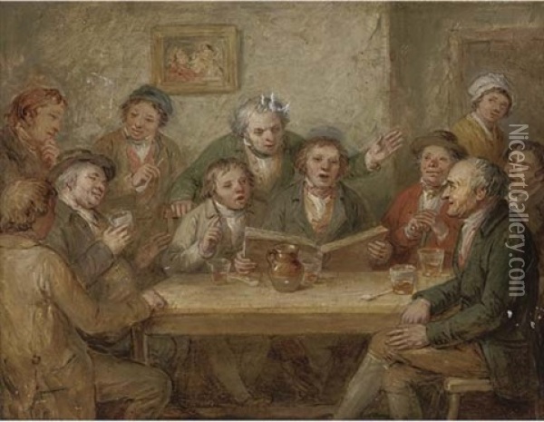 A Musical Party Oil Painting - John Masey Wright