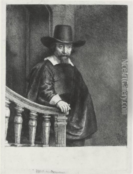 Ephraim Bonus, Jewish Physician (b., Holl. 278; H. 226; Bb. 47-a) Oil Painting - Rembrandt Van Rijn