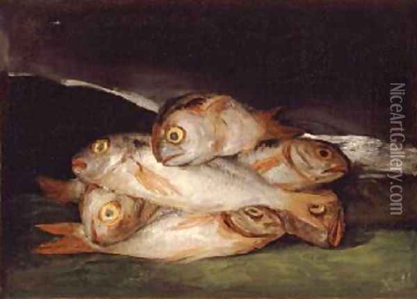 Still Life with Golden Bream 1808 12 Oil Painting - Francisco De Goya y Lucientes