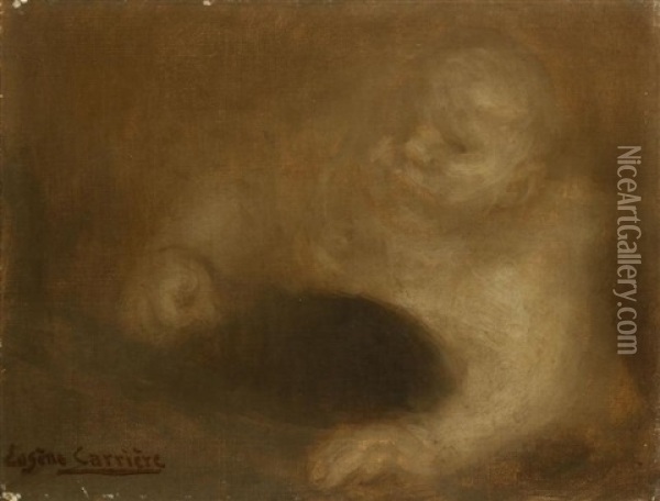 L'enfant A La Soupe Oil Painting - Eugene Carriere