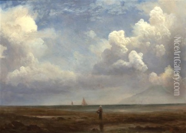 By The Seaside Oil Painting - Albert Bierstadt