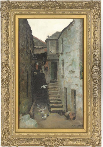 An Alley, St. Ives Oil Painting - Alice Taite Fanner