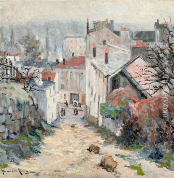 Du Haut De La Rue Montmartre Oil Painting - Alexandre Altmann