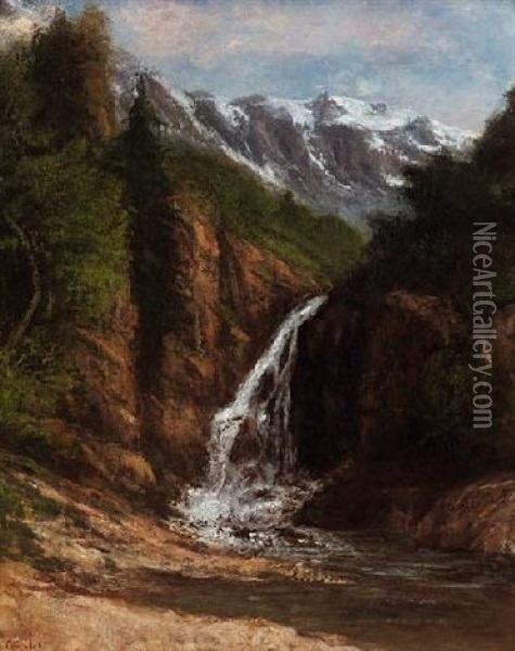 Wasserfall Im Jura-gebirge Oil Painting - Gustave Courbet